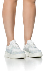 AZALEA WANG BALL GAME SILVER RHINESTONE SNEAKER