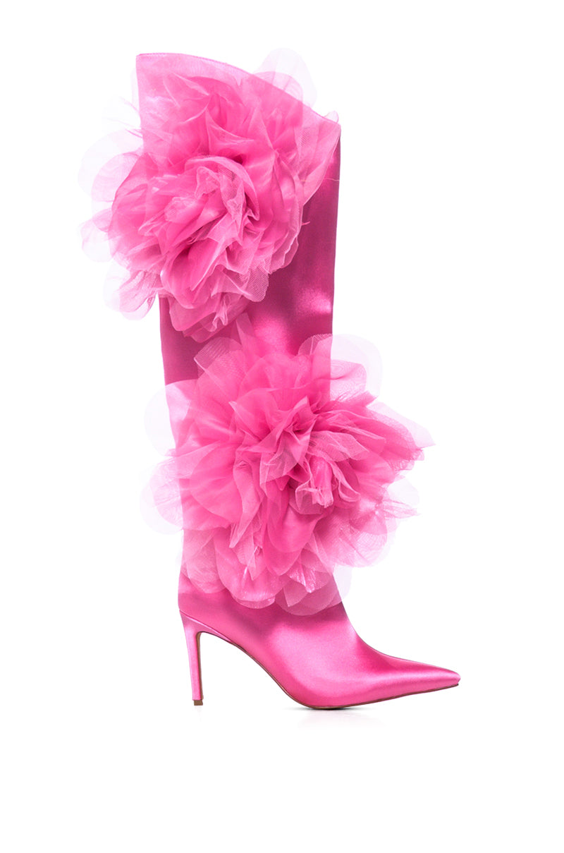 AZALEA WANG BLOSSOMED PINK FLOWER DETAIL BOOT
