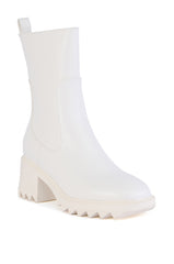 AZALEA WANG BRIDGEY WHITE CHUNKY BOOTIE