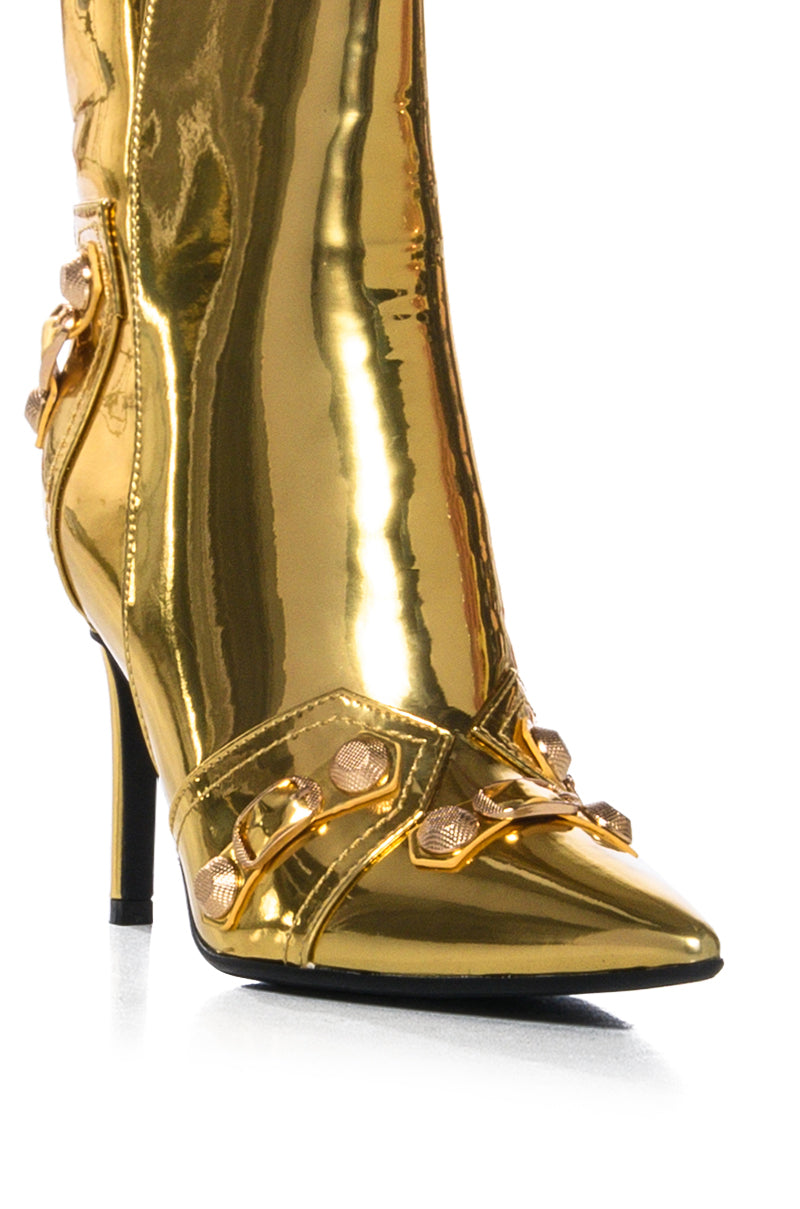 AZALEA WANG BROOKLYN GOLD BOOTIE
