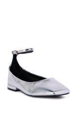 AZALEA WANG CASTIEL SILVER METALLIC BALLET FLAT
