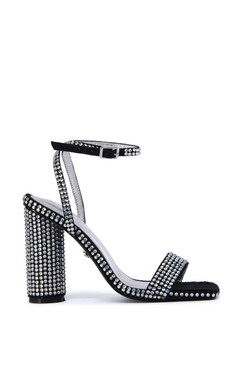 AZALEA WANG COLDEN BLACK EMBELLISHED SANDAL
