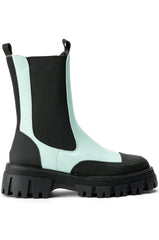 AZALEA WANG GENEVIEVE FLATFORM BOOTIE IN BLUE