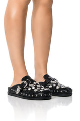 AZALEA WANG MOHSIN BLACK EMBELLISHED CLOG