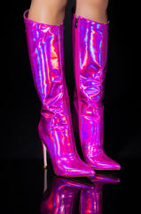 AZALEA WANG NOVA SEXY STILETTO BOOT IN PINK