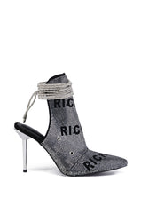 AZALEA WANG ELENYI BLACK RICH AF RHINESTONE PUMP