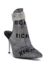 AZALEA WANG ELENYI BLACK RICH AF RHINESTONE PUMP