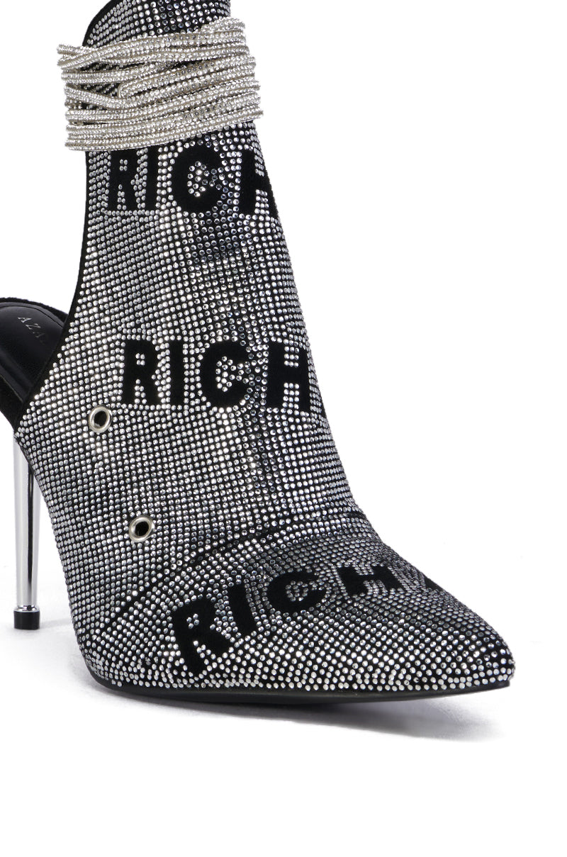 AZALEA WANG ELENYI BLACK RICH AF RHINESTONE PUMP