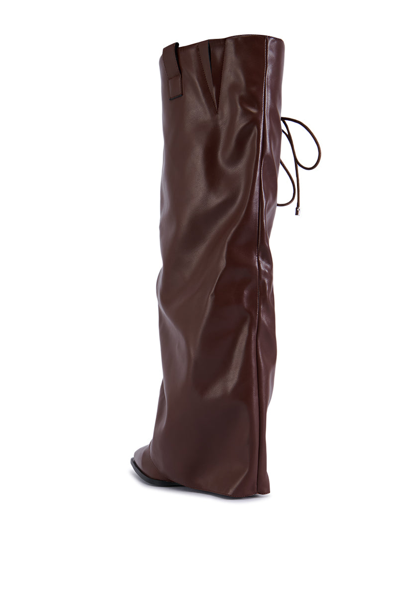 AZALEA WANG FLEURETTE WESTERN BOOT IN CHOCOLATE BROWN
