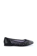 AZALEA WANG HENLEE BLACK RHINESTONE FLAT