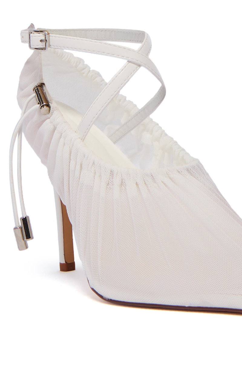 AZALEA WANG JUBILANCE WHITE MESH CINCH PUMP