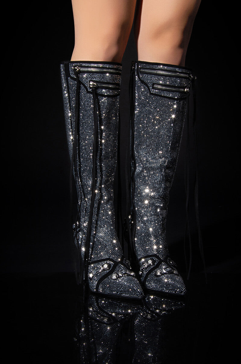 AZALEA WANG MAEVE STILETTO BOOT IN SILVER