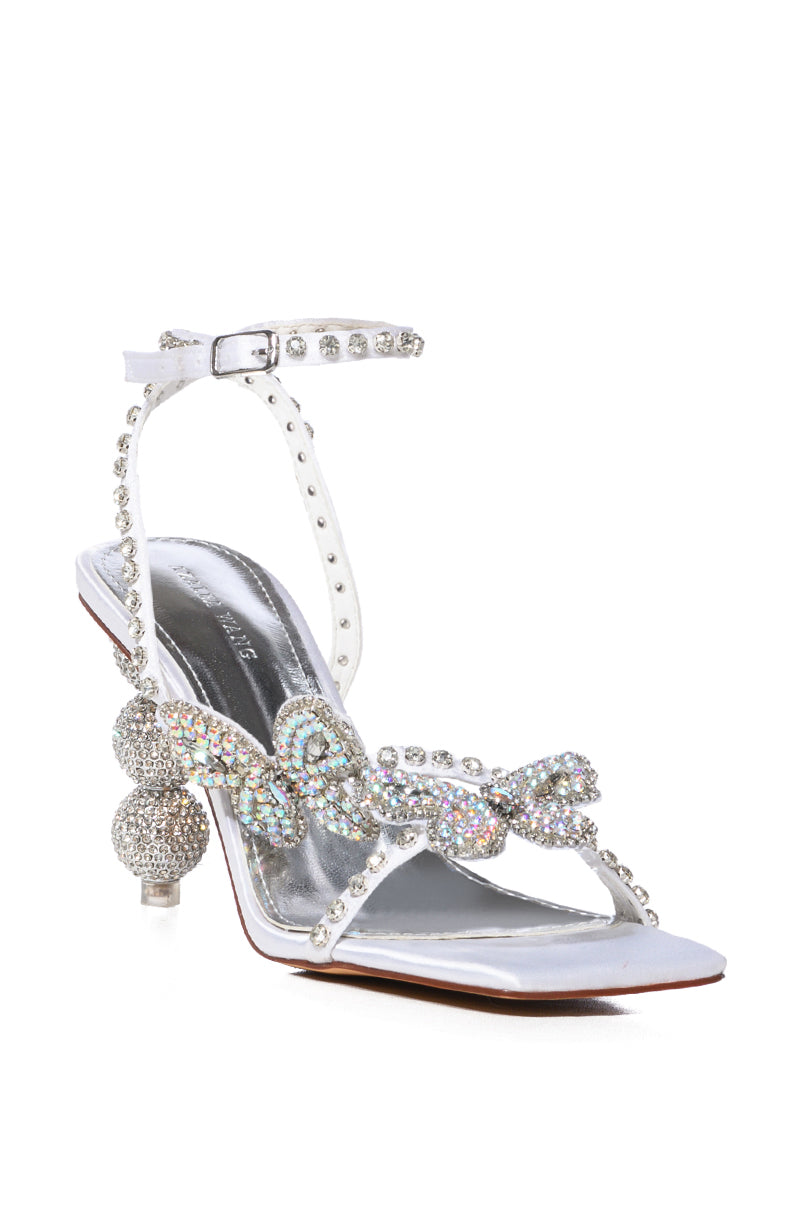 AZALEA WANG KIMORA SILVER BUTTERFLY RHINESTONE SANDAL