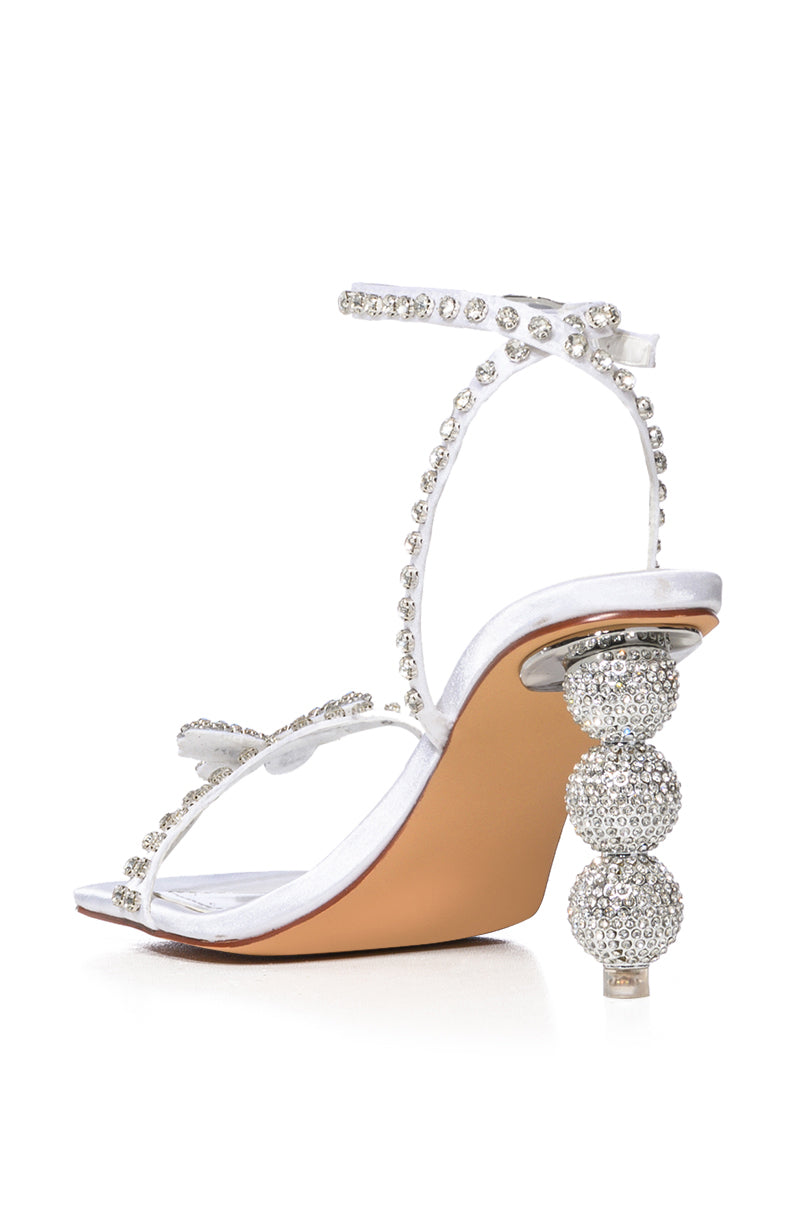 AZALEA WANG KIMORA SILVER BUTTERFLY RHINESTONE SANDAL
