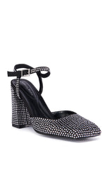 AZALEA WANG LEONTINA SILVER RHINESTONE PUMP