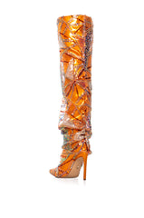 AZALEA WANG MAINSTREET ORANGE ABSTRACT EMBELLISHED BOOT