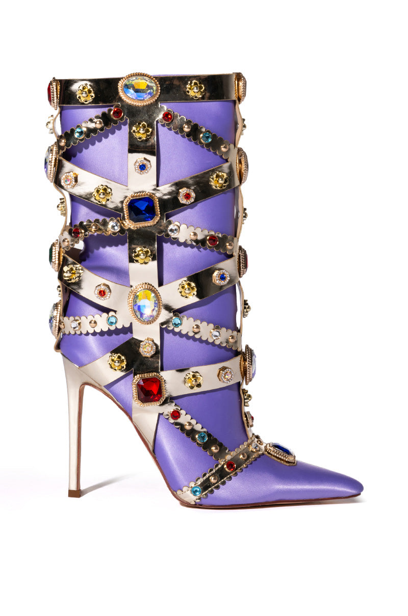 AZALEA WANG MARTINEZ EMBELLISHED BOOTIE IN PURPLE