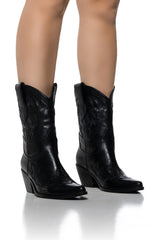 AZALEA WANG MAXFIELD EMBROIDERED WESTERN BOOTIE