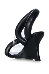 AZALEA WANG MINORU PUFF WEDGE SANDAL IN BLACK