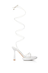 AZALEA WANG ACCURATE PATENT SANDAL IN WHITE