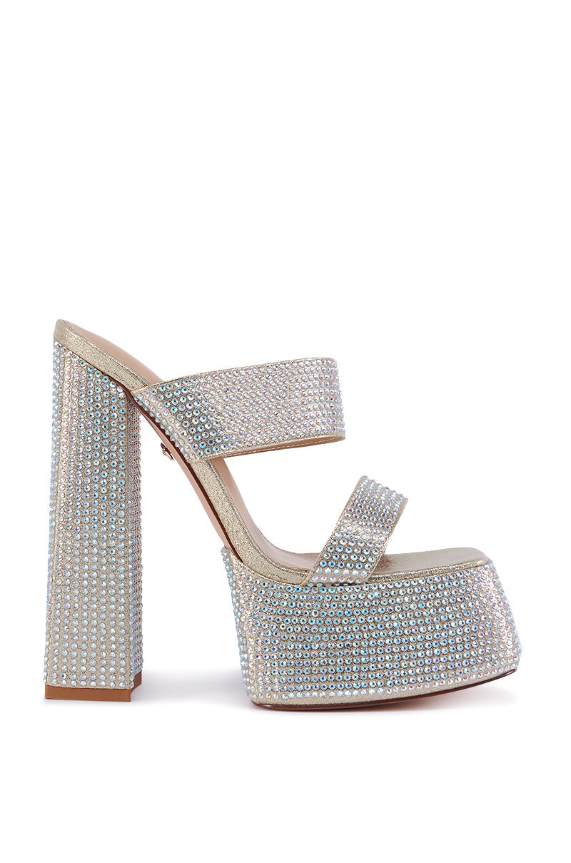 AZALEA WANG NARICE GOLD RHINESTONE SANDAL
