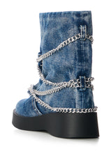 AZALEA WANG NASIMA DENIM BOOTIE