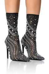 AZALEA WANG OPRY EMBELLISHED BOOTIE IN BLACK