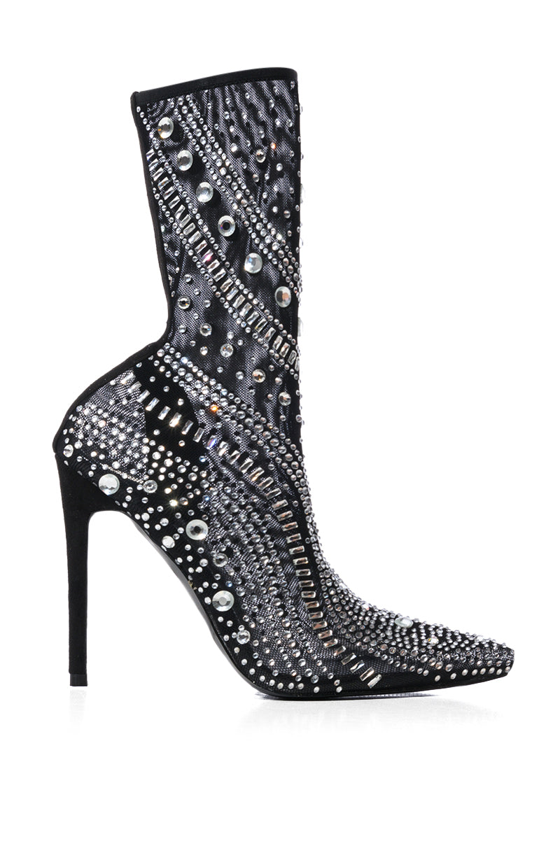 AZALEA WANG OPRY EMBELLISHED BOOTIE IN BLACK