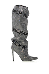 AZALEA WANG ZOSIA SILVER RHINESTONE RICH AF BOOT