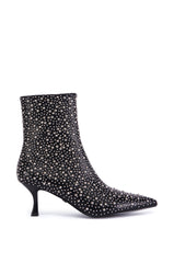 AZALEA WANG RIDLEY BLACK EMBELLISHED BOOTIE