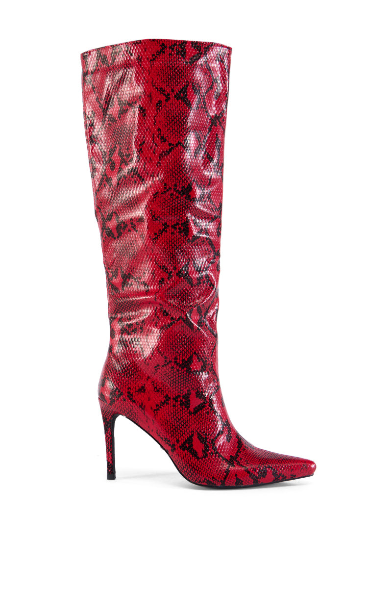 AZALEA WANG RIPPLY RED PRINTED BOOT