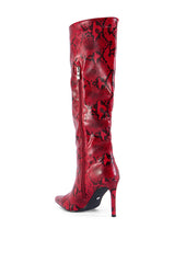 AZALEA WANG RIPPLY RED PRINTED BOOT