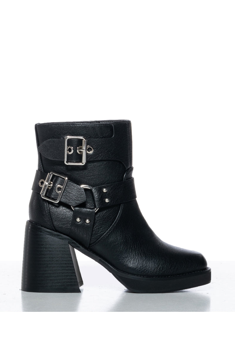 AZALEA WANG SCOOTER CHUNKY MOTO BOOTIE