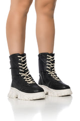 AZALEA WANG SCOTTIE BLACK FLATFORM HIGH TOP SNEAKER