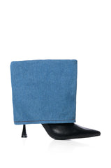 AZALEA WANG SOLO FOLD OVER DENIM BOOTIE IN BLUE