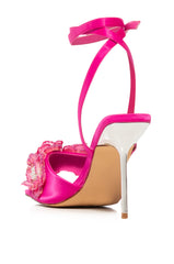 AZALEA WANG SONYA PINK BLOSSOM EMBELLISHED SANDAL