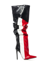 AZALEA WANG SPEED WAGON RED STRIPED BOOT