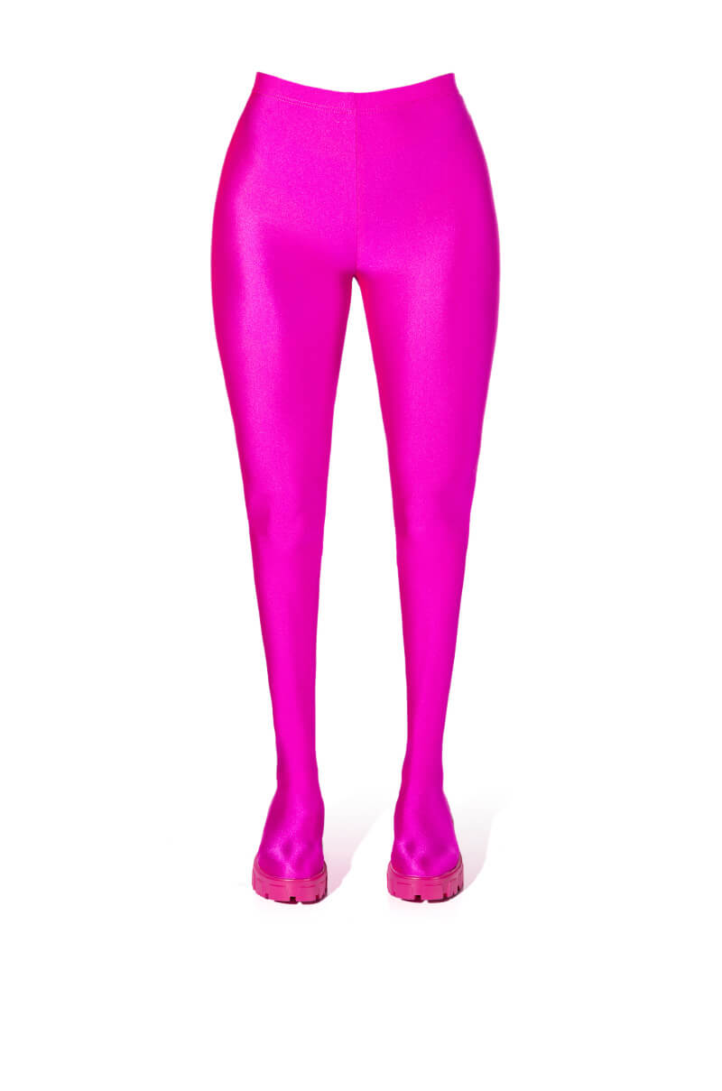 AZALEA WANG STAR STRETCH FLATFORM PANT BOOT IN FUCHSIA