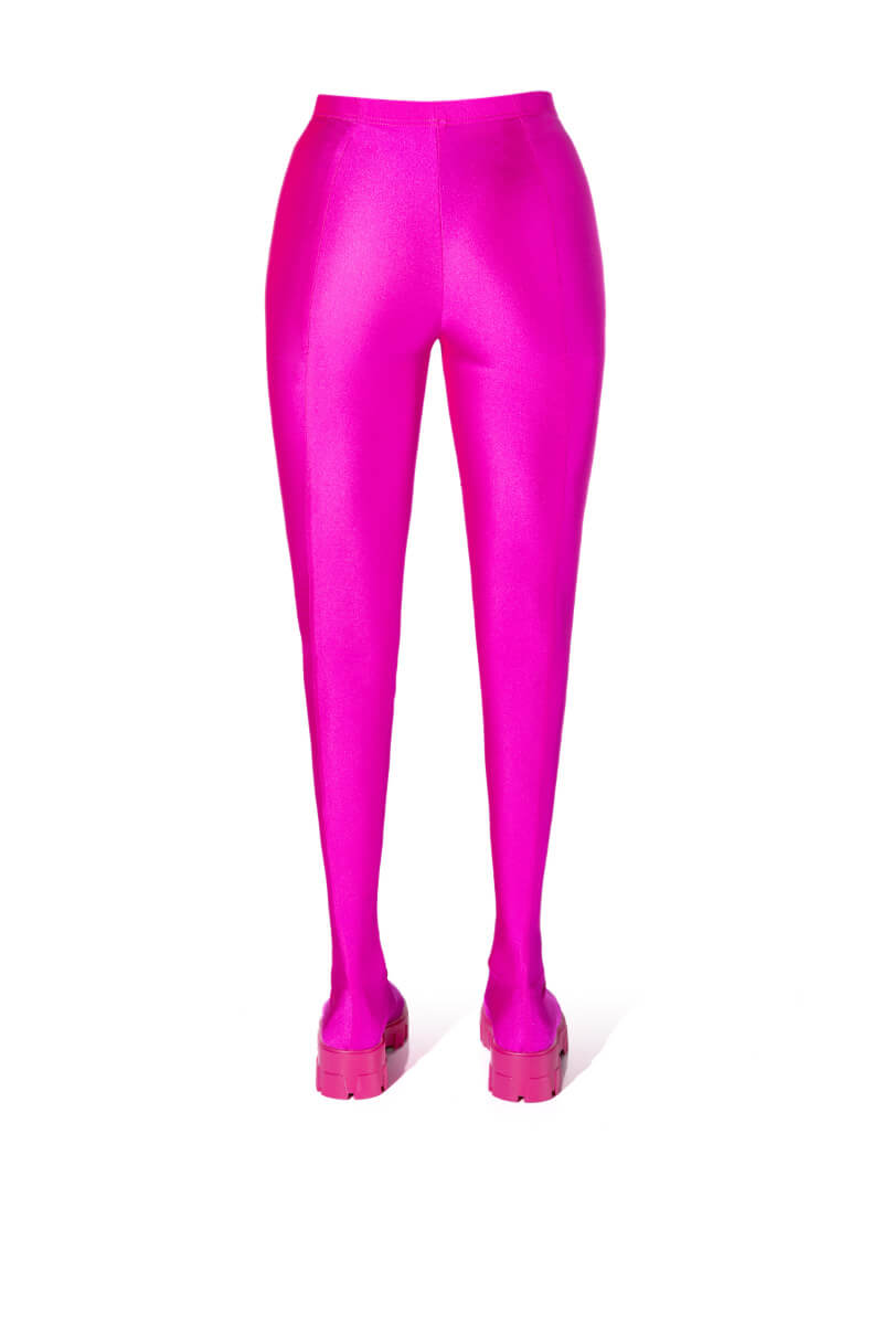 AZALEA WANG STAR STRETCH FLATFORM PANT BOOT IN FUCHSIA