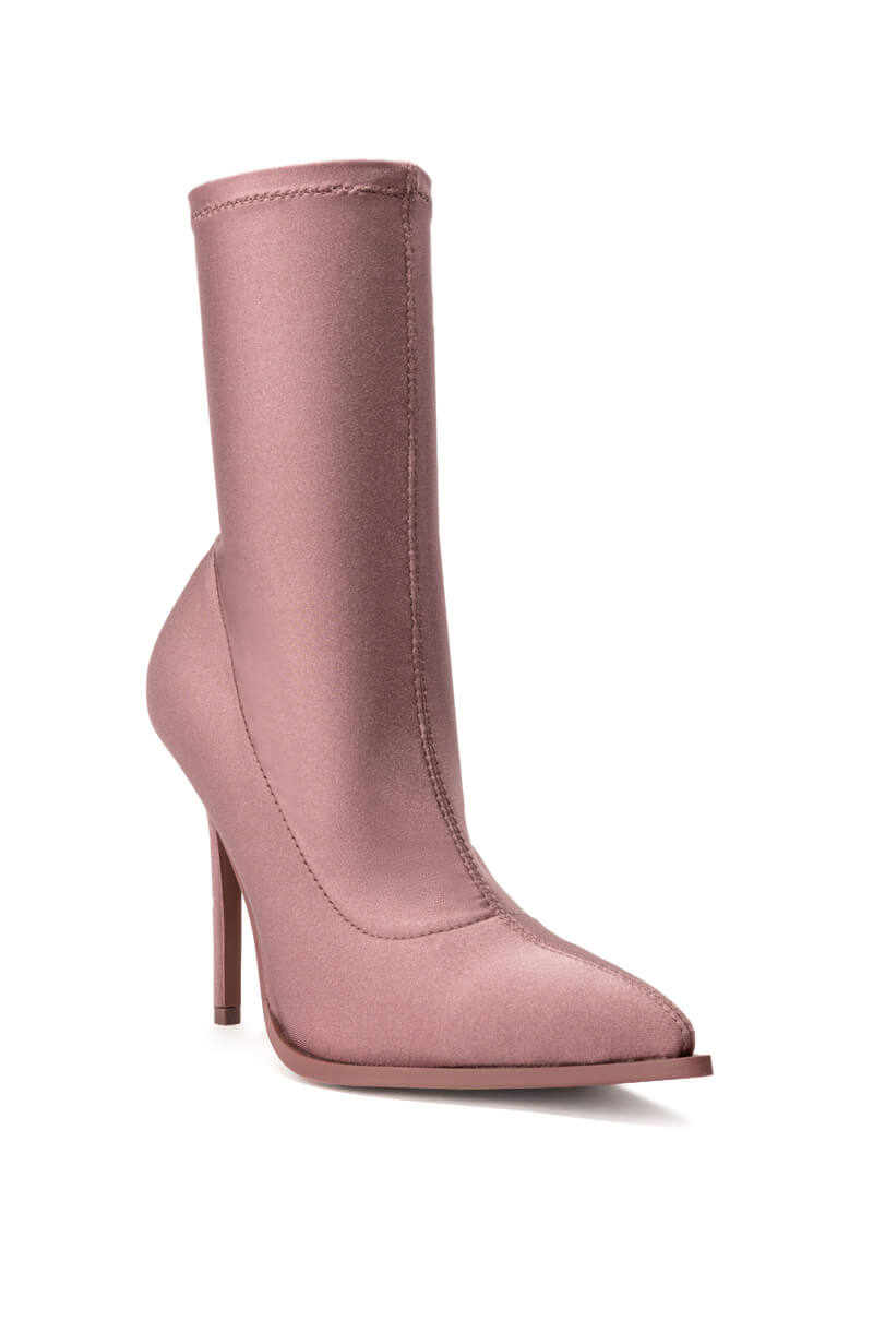 AZALEA WANG SERENITY STRETCH BOOTIE IN TAUPEDISCO