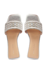 AZALEA WANG STAZIE SILVER EMBELLISHED SANDAL