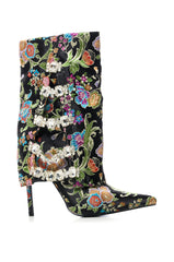 AZALEA WANG TILLEY MULTI PRINT FOLD OVER BOOTIE IN BLACK