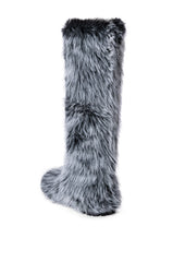 AZALEA WANG TUNDRA FURRY OVER THE KNEE BOOTS IN GRAY
