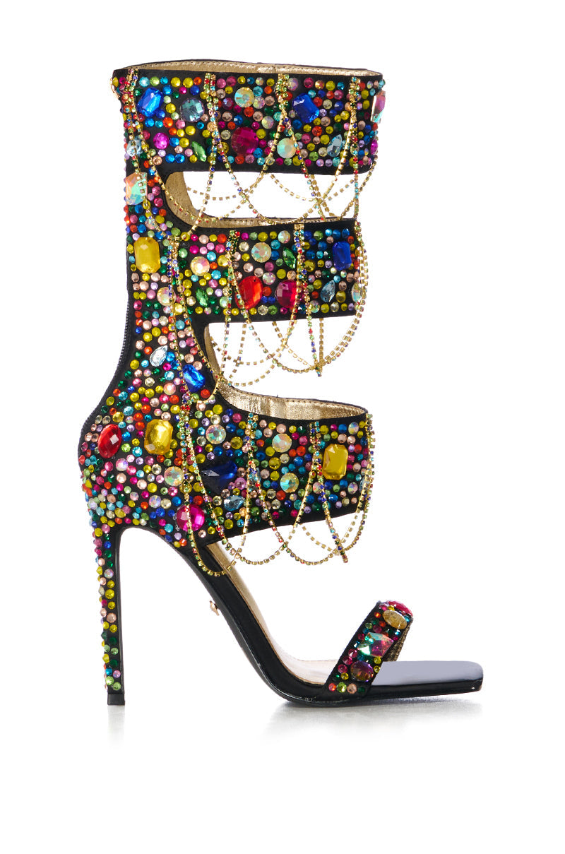 AZALEA WANG WARHOL MULTI EMBELLISHED SANDAL