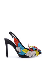 AZALEA WANG WEATHERLY MULTI FLOWER EMBELLISHED PUMP