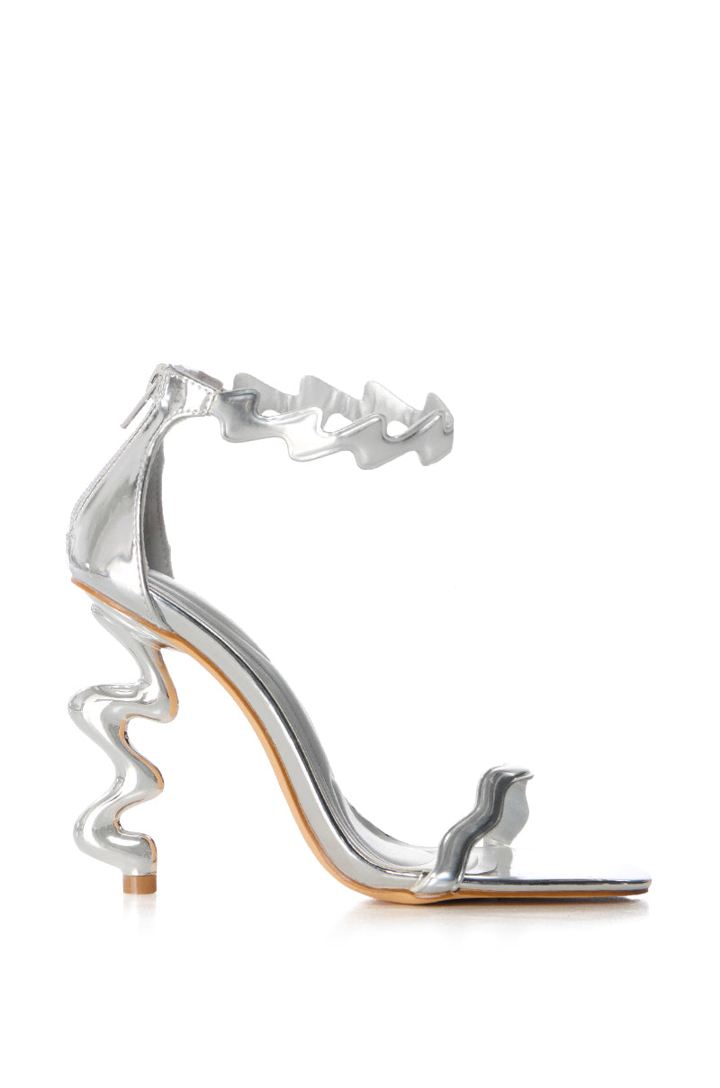 AZALEA WANG WIGGLY SILVER ABSTRACT SANDAL