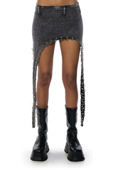 BAD TO THE BONE DARK DENIM MINI SKIRT