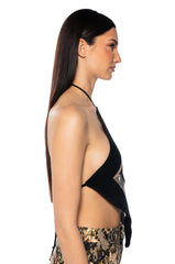 BARELY THERE HALTER TOP IN BLACK