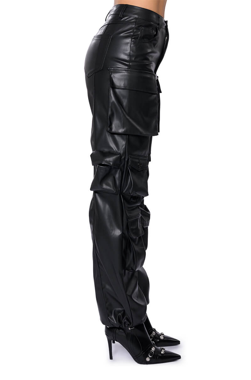 BASICALLY A MODEL PU CARGO PANT