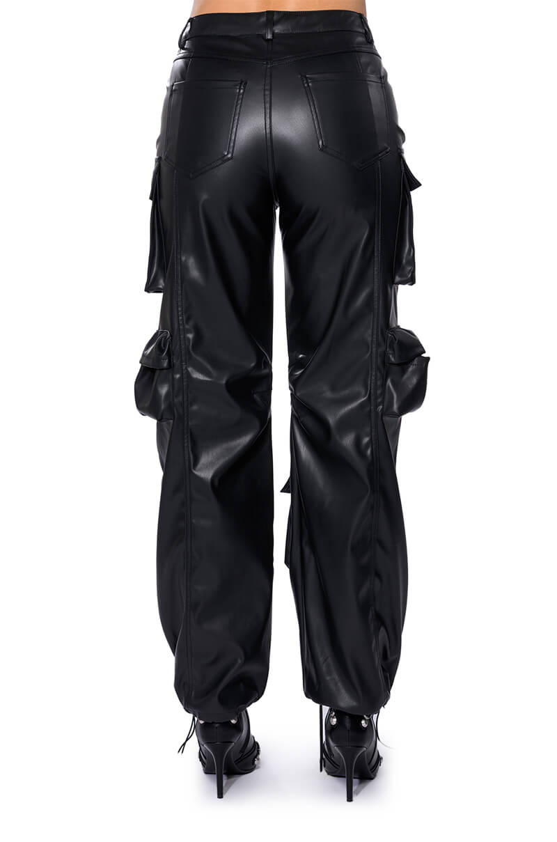 BASICALLY A MODEL PU CARGO PANT